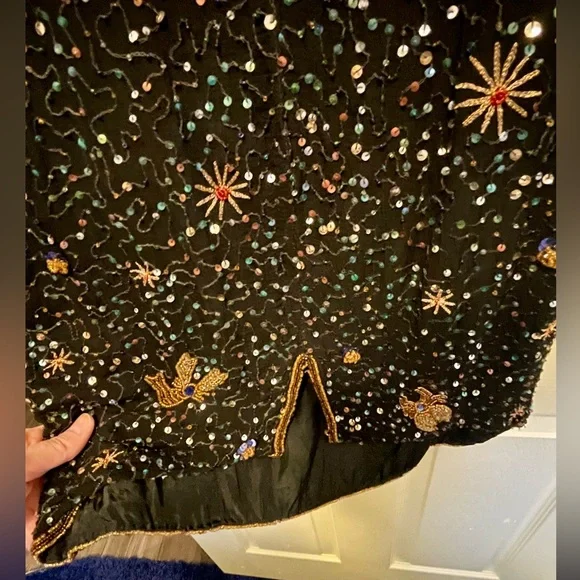 Together black silk beaded zodiac dress - Picture 7 of 9